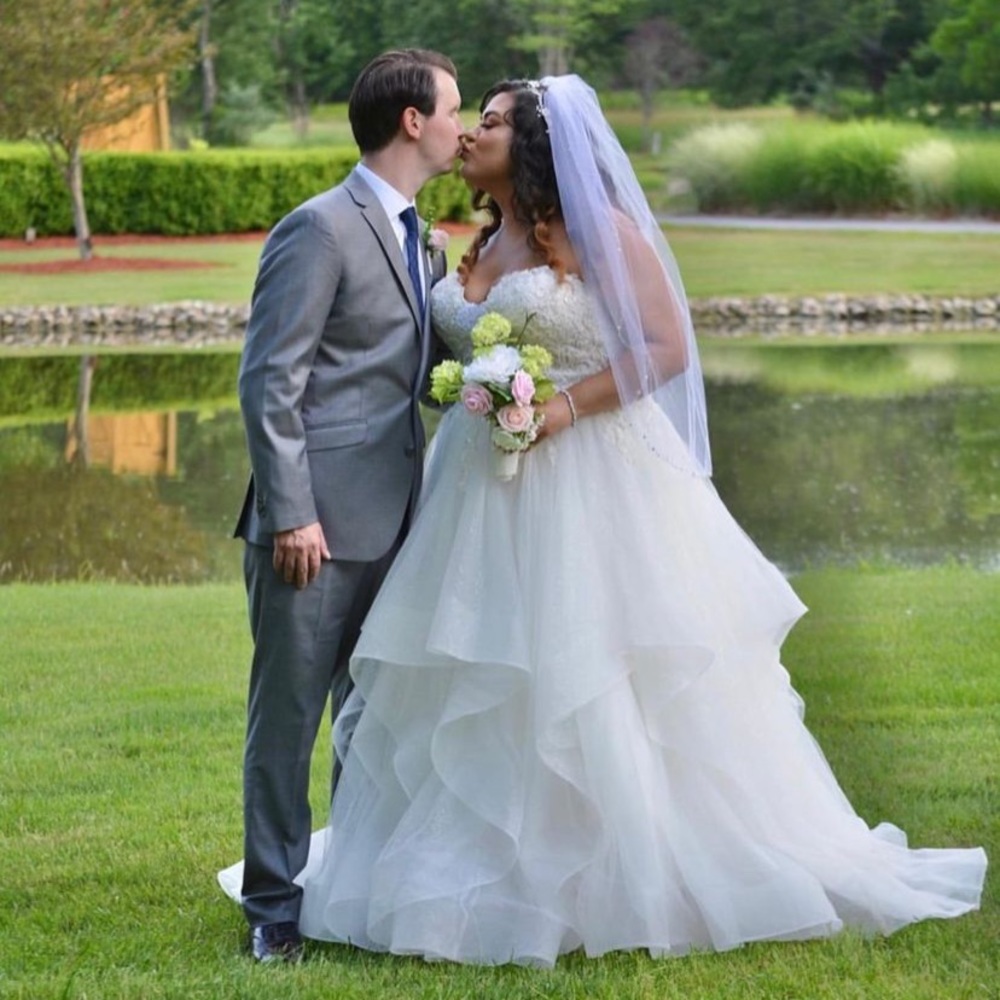 Brides by Young Wedding Dress with Crystal Trim Veil
